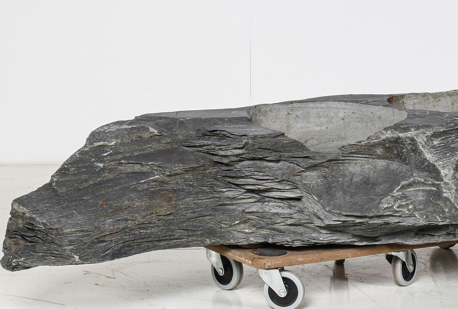 A Pair Of Natural Wabi Sabi Stone Garden Planters – Welsh Slate photo 2250.0
