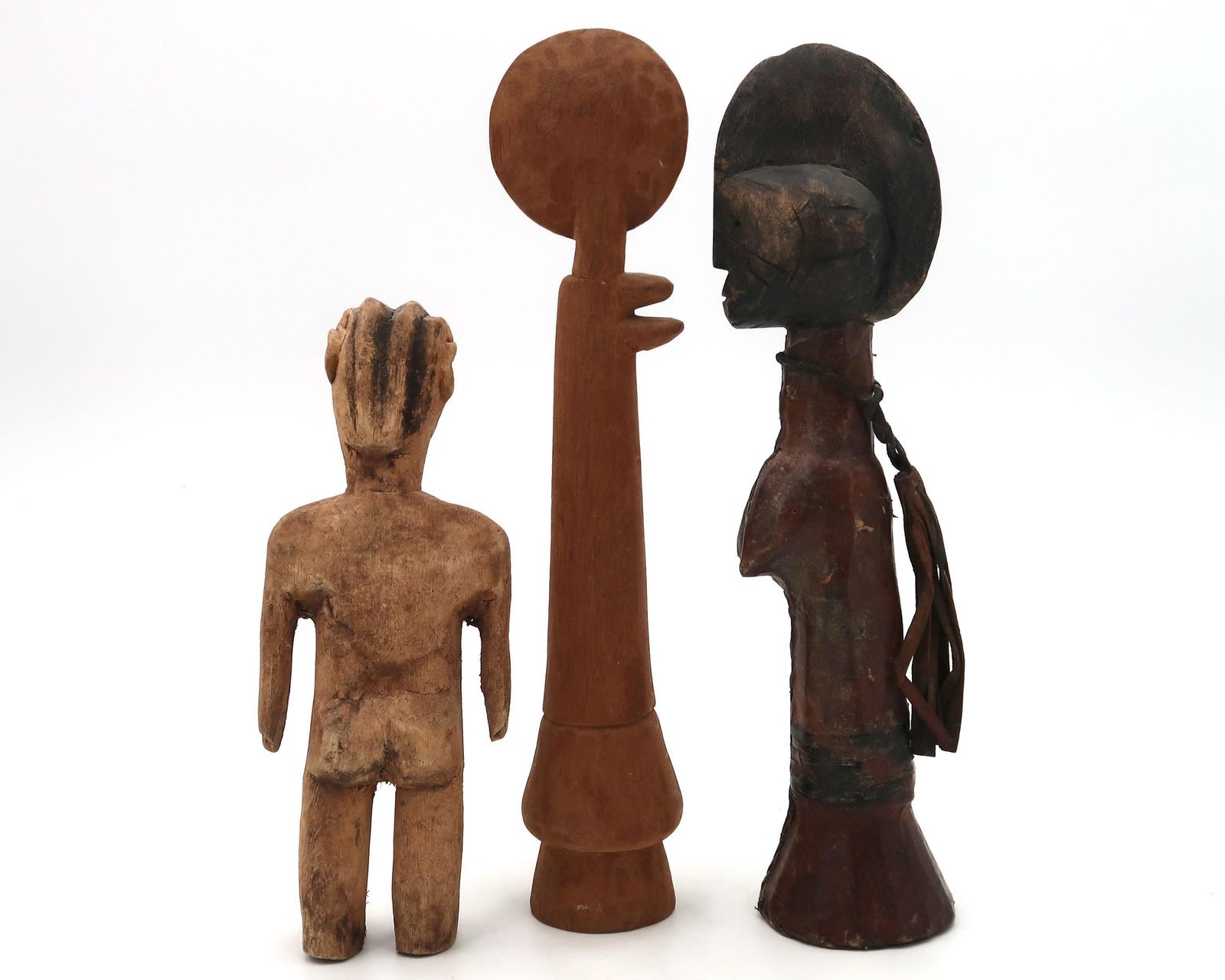 Set Of 3 African Statues, 1980s / Africa, Statue, Tribal, Boho Chic, Bohemian, Folk, Voodoo, Totem photo furniture