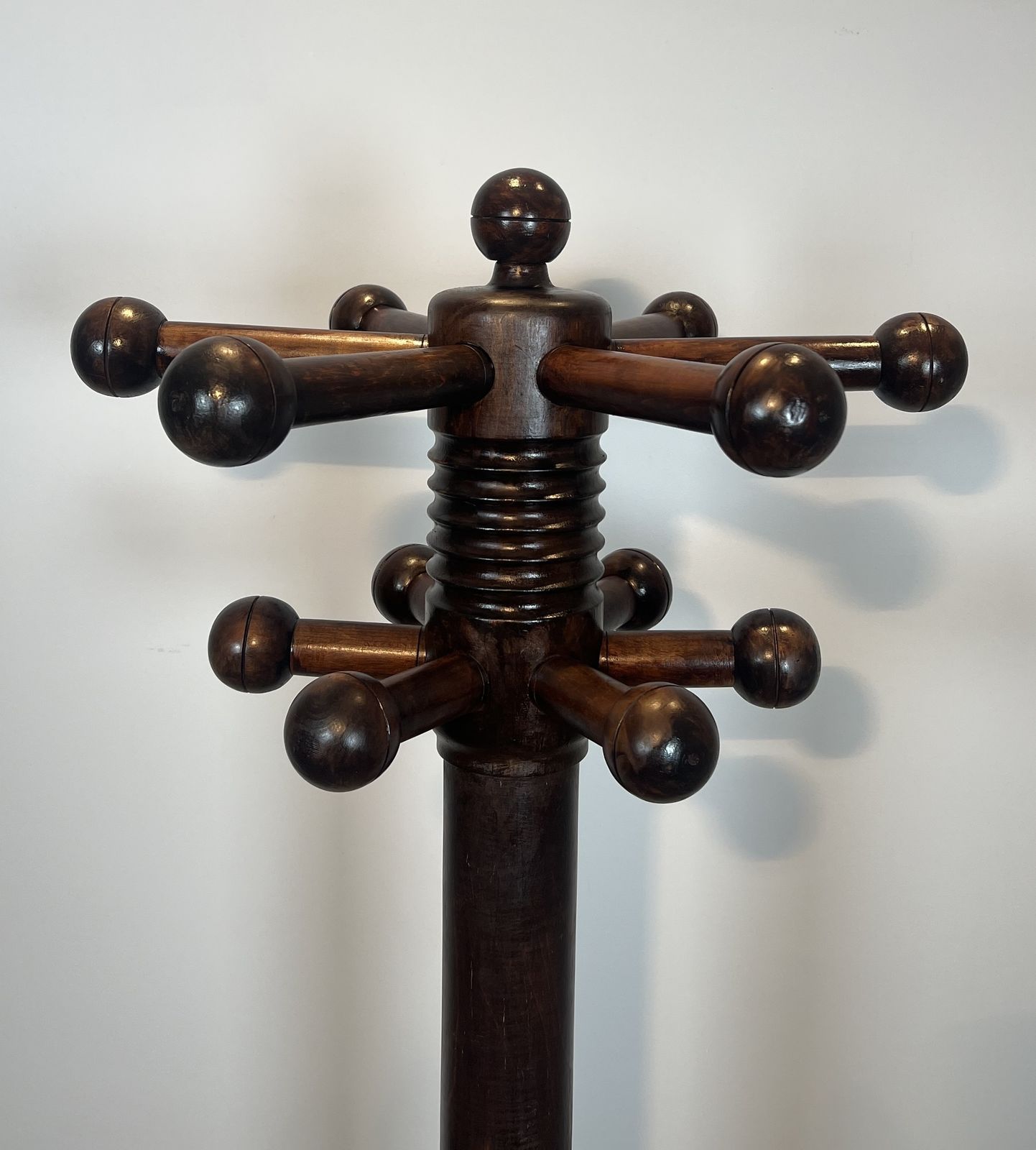 Brutalist Coat Rack In Carved Oak By Charles Dudouyt photo vinterior