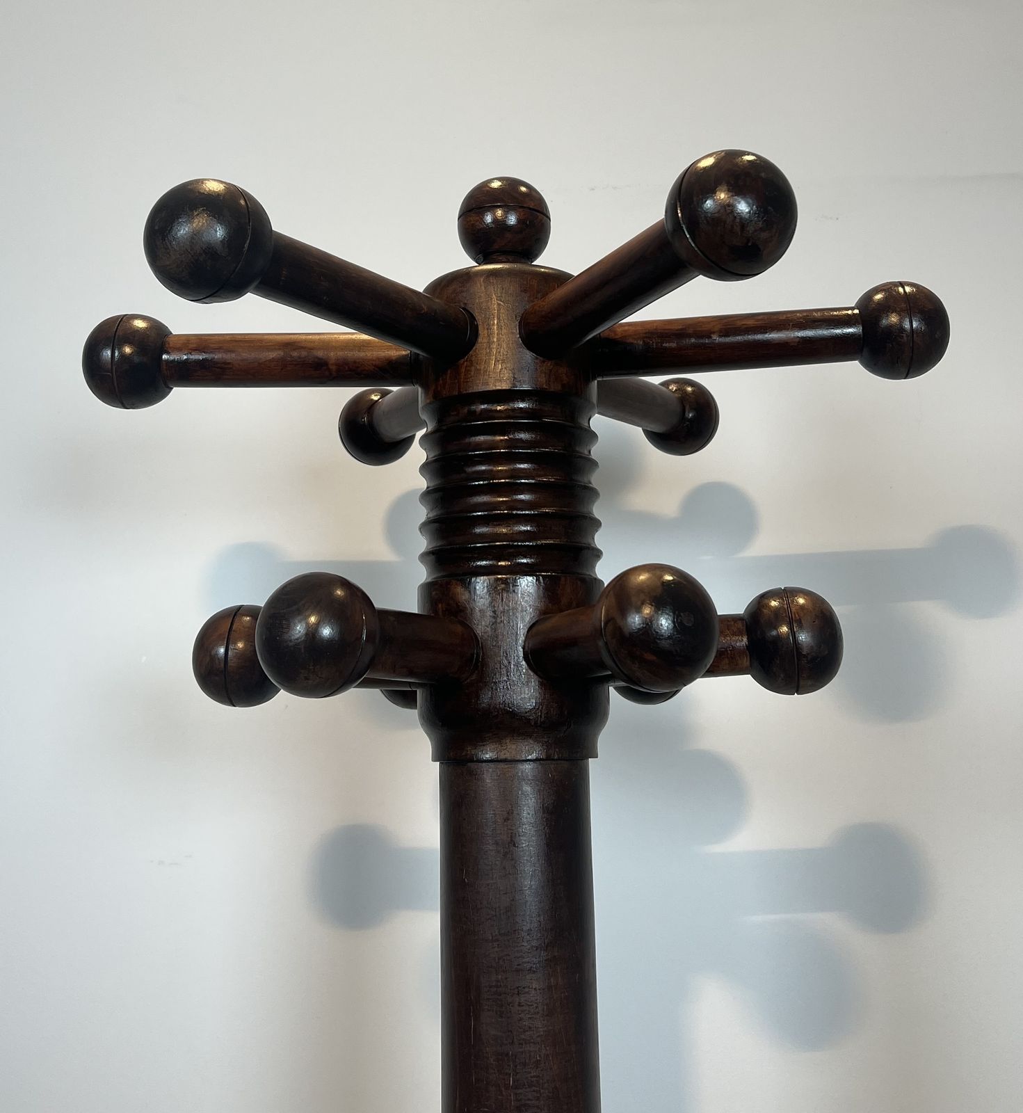 Brutalist Coat Rack In Carved Oak By Charles Dudouyt photo buy