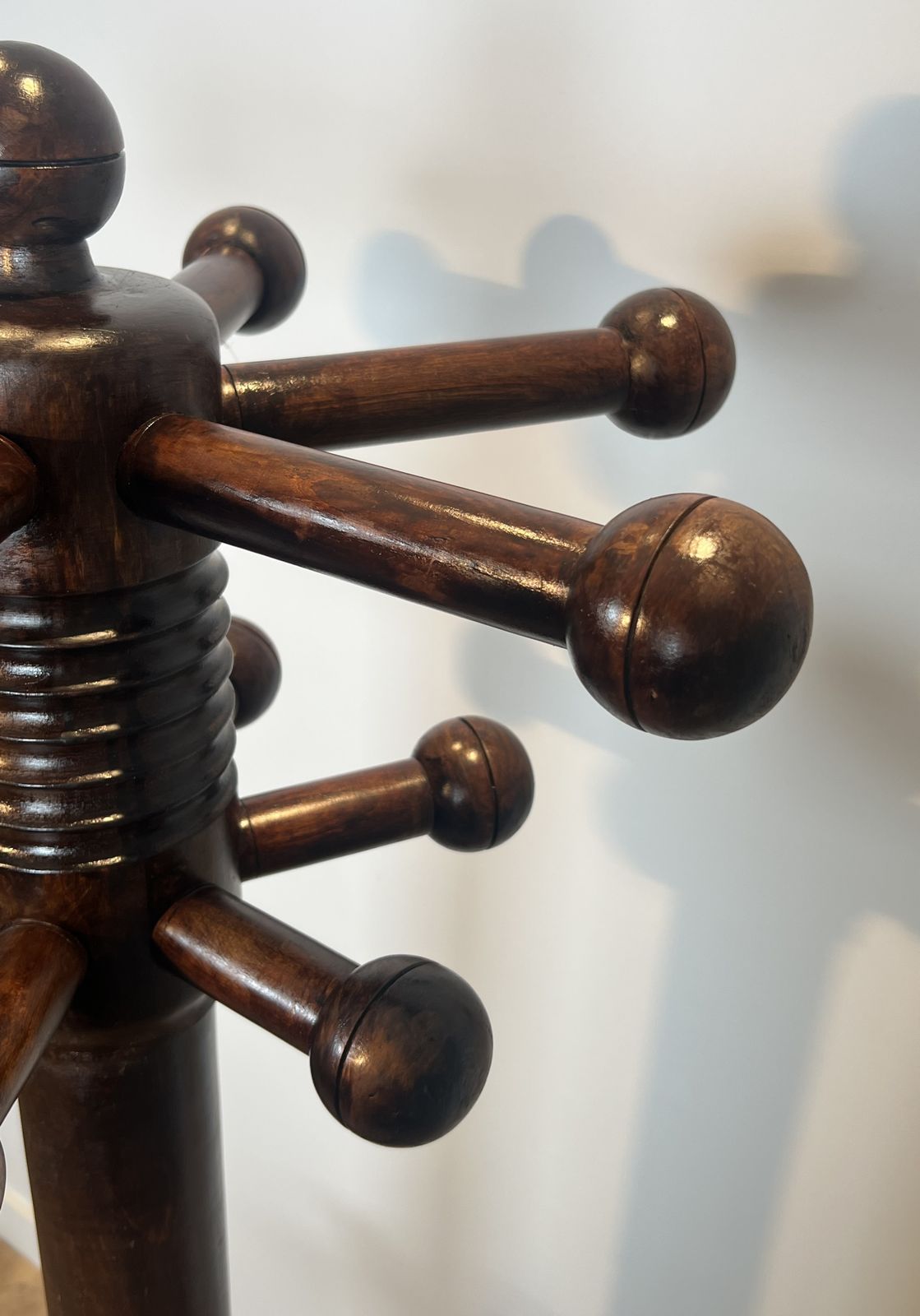 photo furniture Brutalist Coat Rack In Carved Oak By Charles Dudouyt