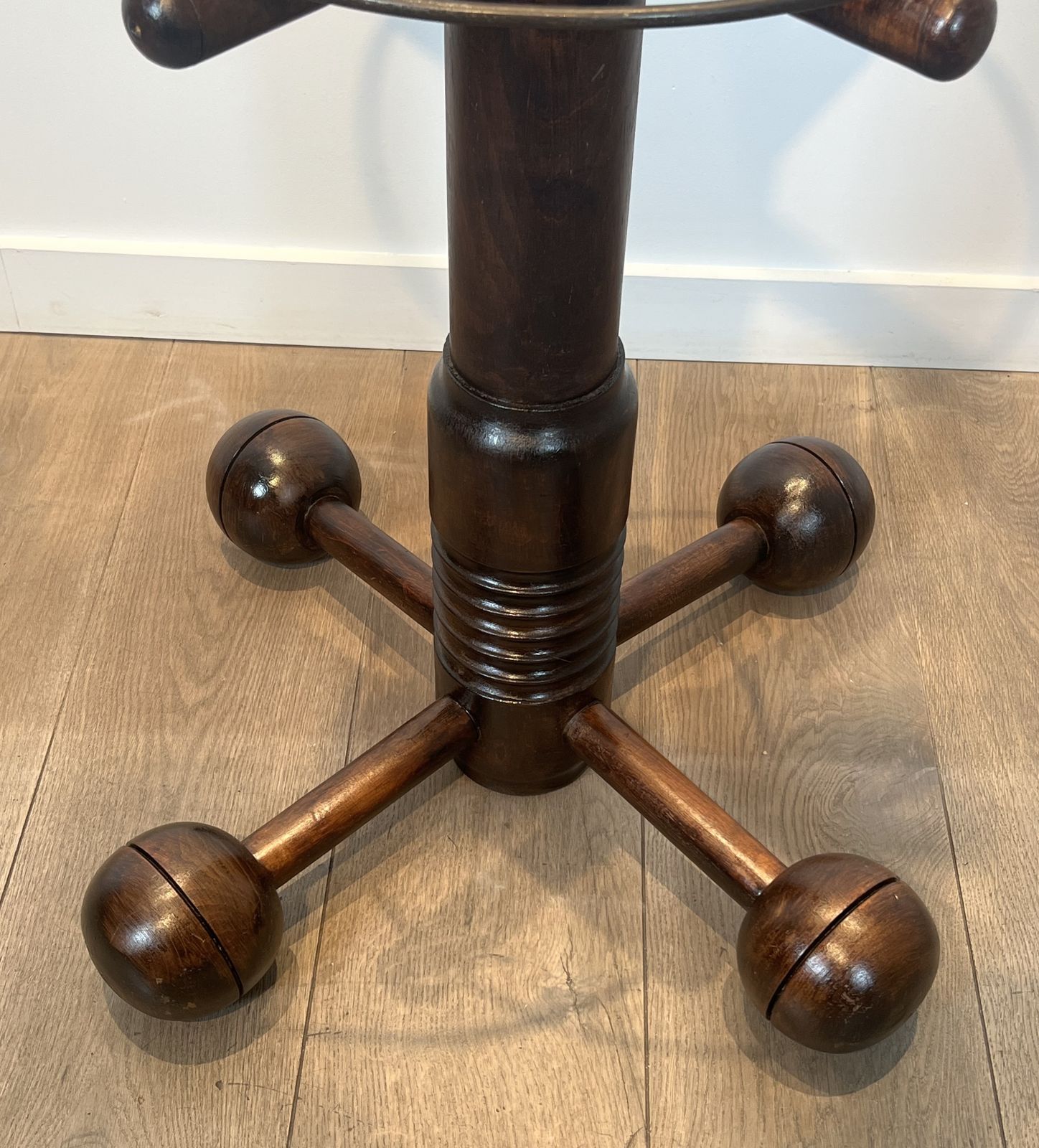 Furniture Brutalist Coat Rack In Carved Oak By Charles Dudouyt photo