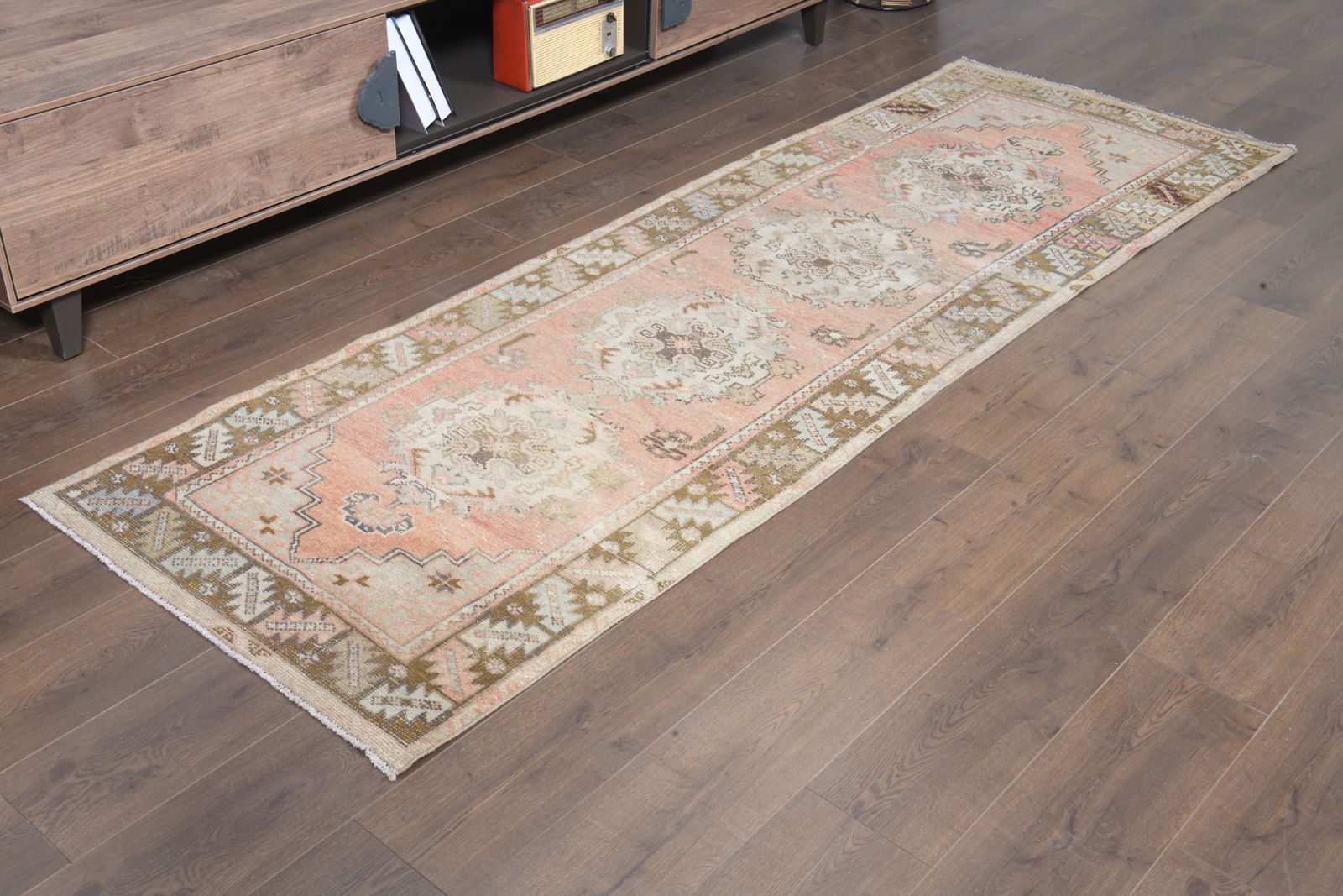 photo furniture 3x9 Ft, Orange Vintage Turkish Runner, Washable, Home Decor, Stair Decor, Handmade Oushak Rug, Hallway Decor, Entryway Decor, Kitchen Decor, Star