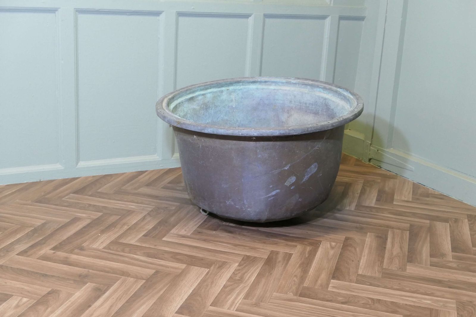 An Early 19th Century Antique Copper Cauldron photo furniture