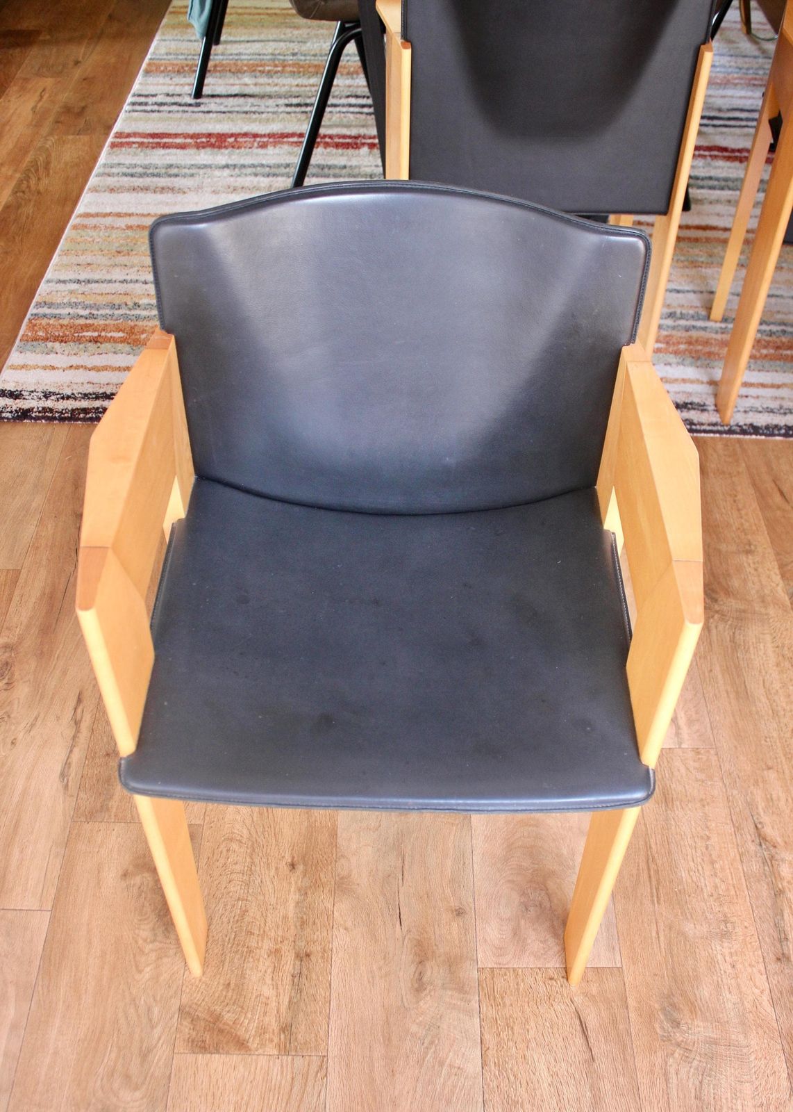 Set Of 4 Leather Dining/Office Chairs By Arnold Merckx For Arco photo vintage