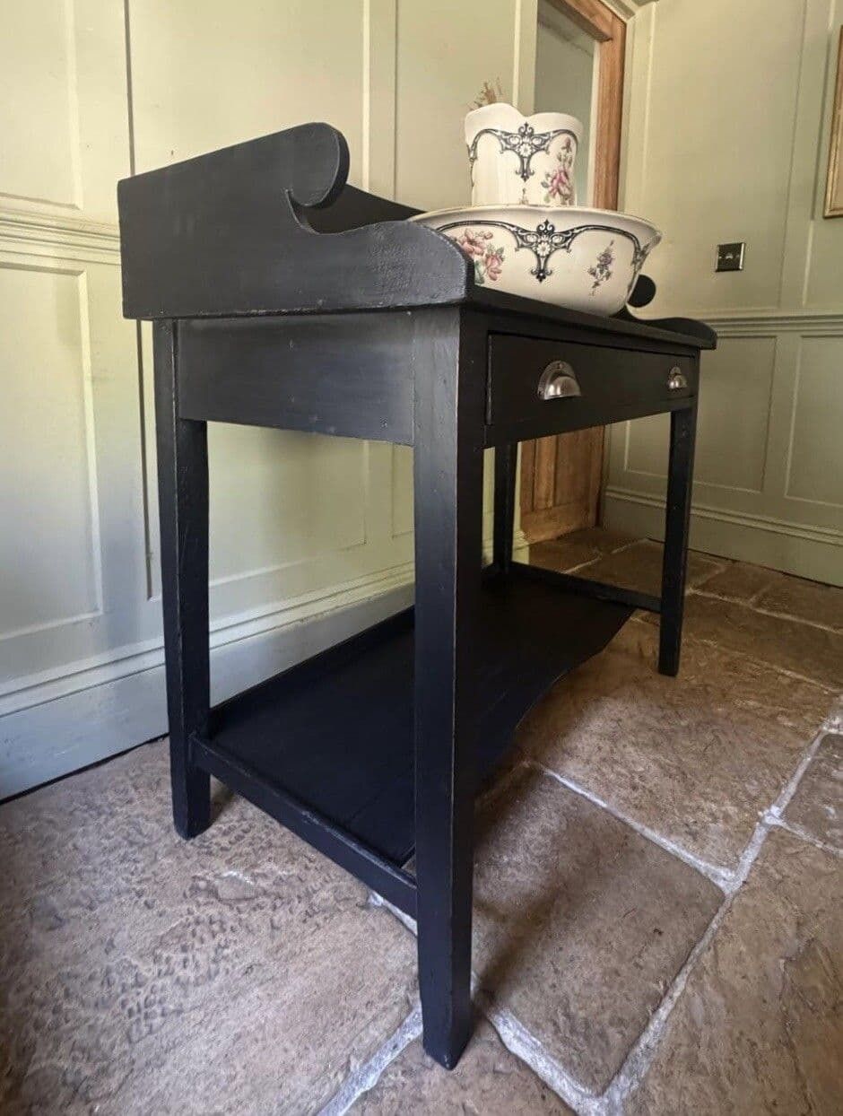 photo furniture Antique Rustic Pine Washstand Vanity Unit Side Console Table
