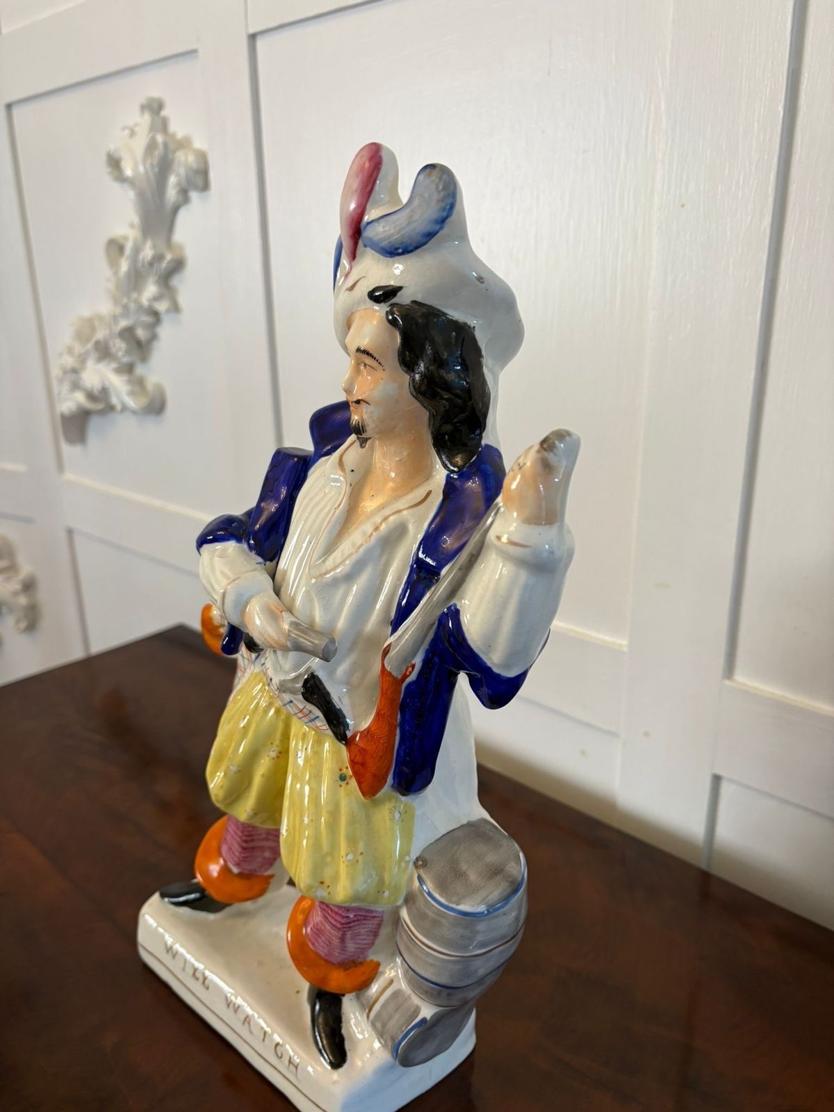 Large Antique 19th Century Quality Staffordshire Flatback Figure Of Will Watch Smuggler photo for sale