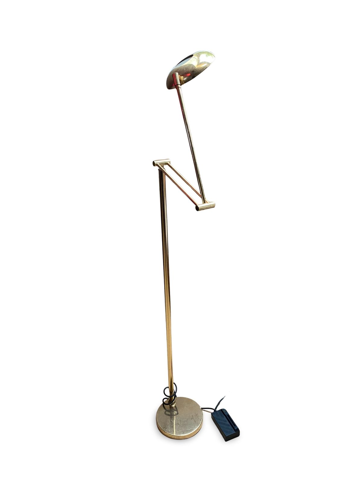 Articulated Halogen Lamp In Chromed Brass   1990s Design   Made In Italy   Height 155 Cm photo Lighting
