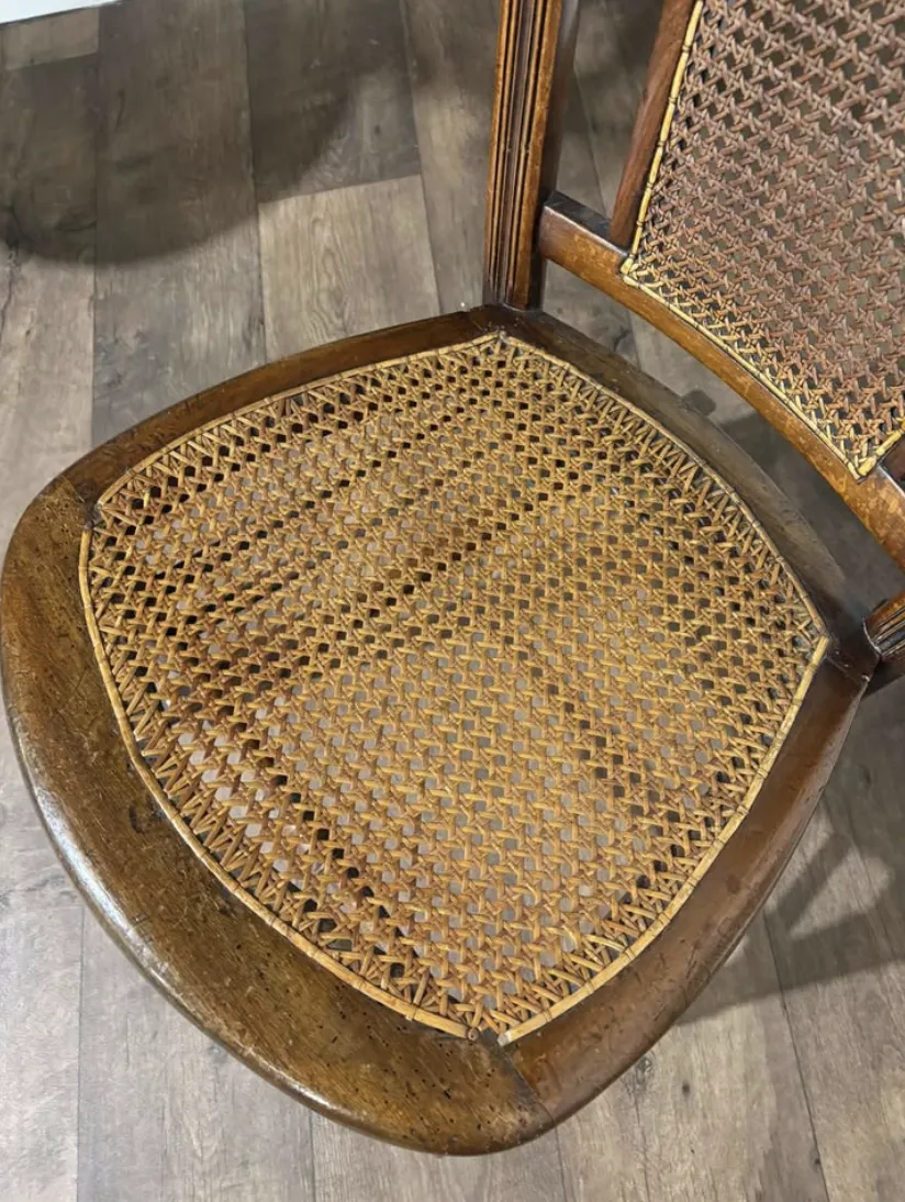 photo for sale Edwardian Mahogany Rocking Chair With Berge Style Seat & Back Panel