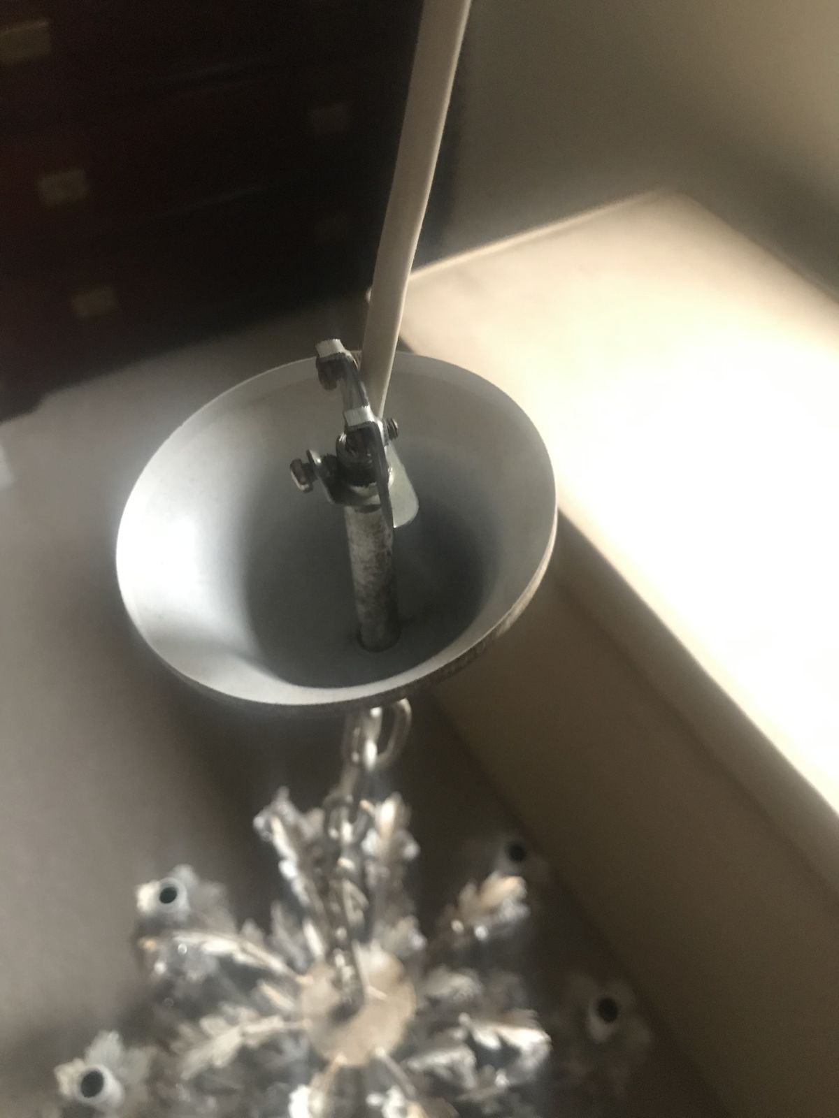 Custom Crystal Chandelier   White Gold Antique Finish photo for sale