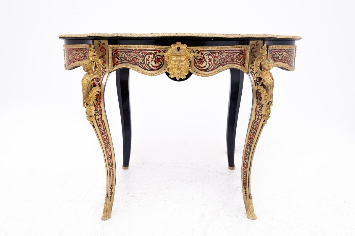 Antique Boulle Style Table, France, Mid 19th Century. After Renovation.