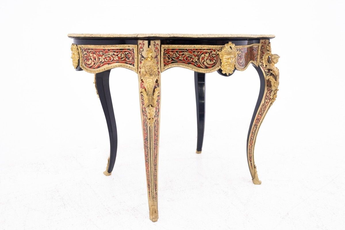 Antique Boulle Style Table, France, Mid 19th Century. After Renovation. photo Furniture
