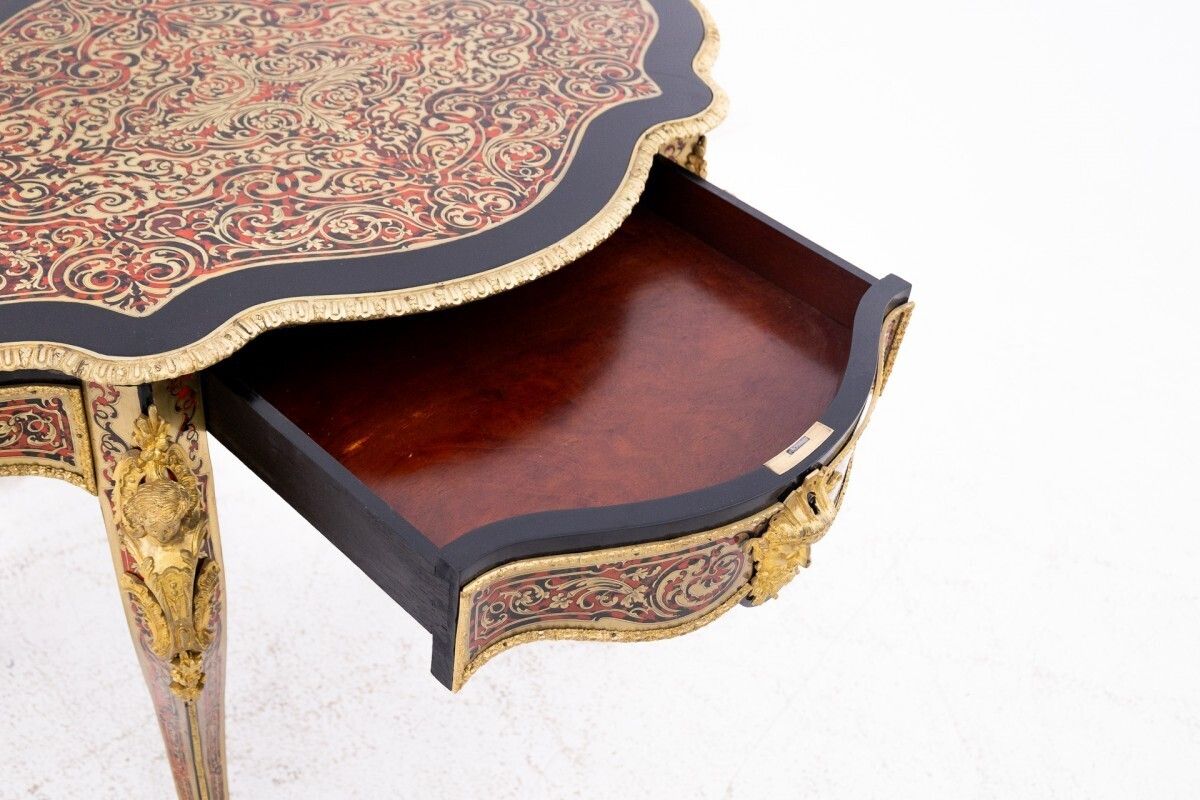Antique Boulle Style Table, France, Mid 19th Century. After Renovation. photo vinterior