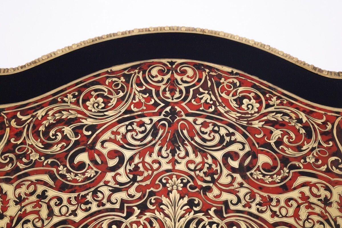 photo furniture Antique Boulle Style Table, France, Mid 19th Century. After Renovation.