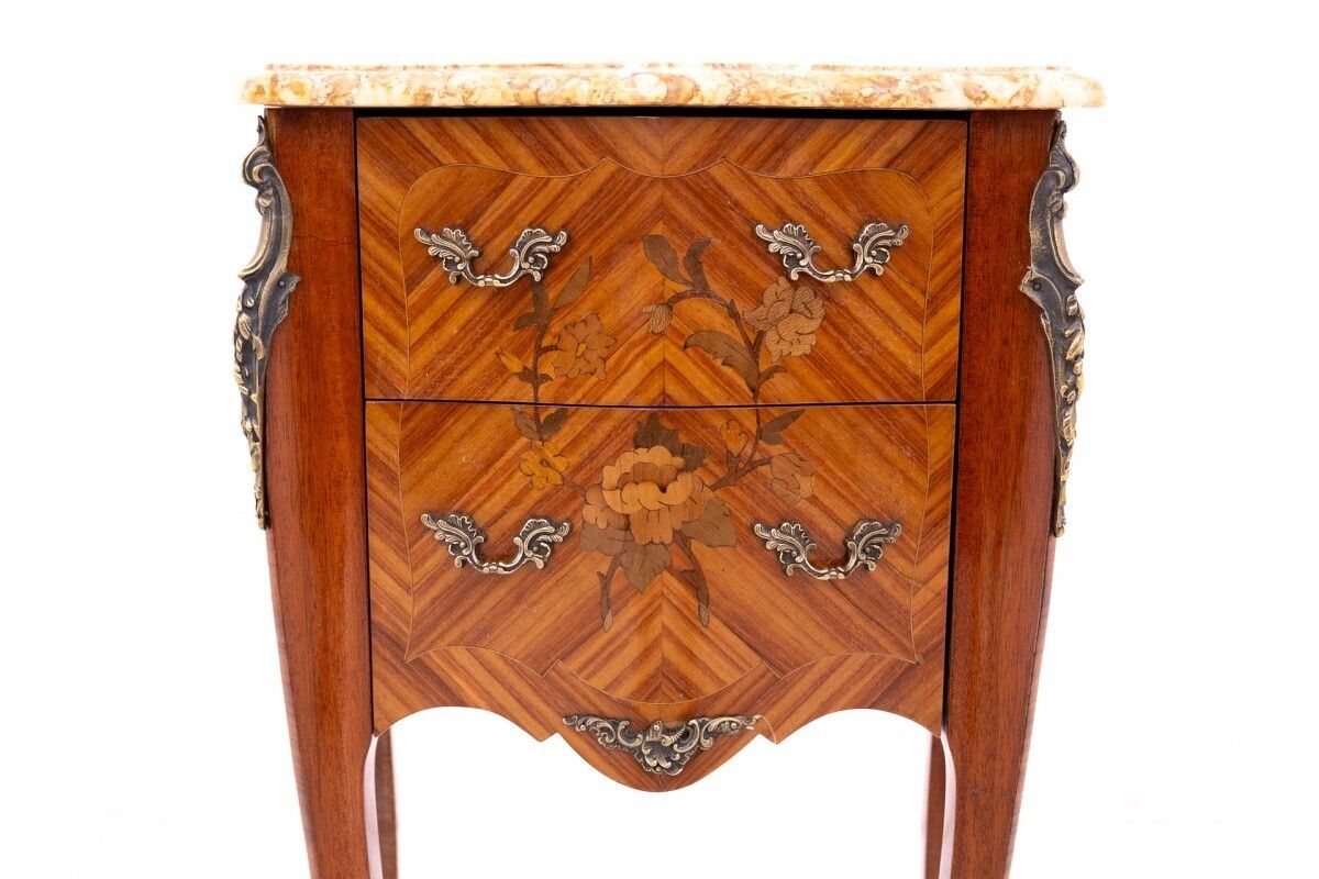 Furniture Antique Bedside Tables With Stone Top, France, Circa 1910. photo
