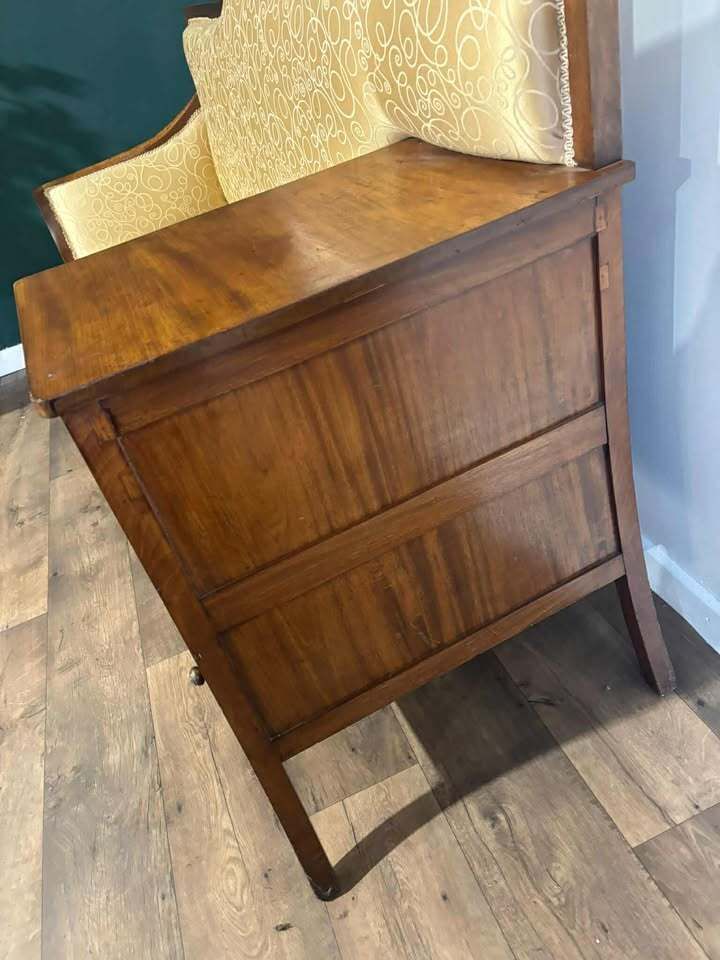 Edwardian Walnut Upholstered Settee photo furniture