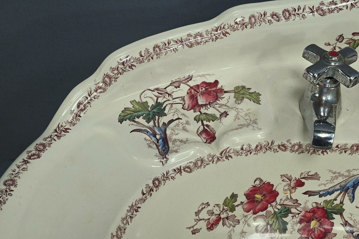 Rare Art Nouveau English Porcelain Washbasin, Porcher Establishments – 1900 photo buy