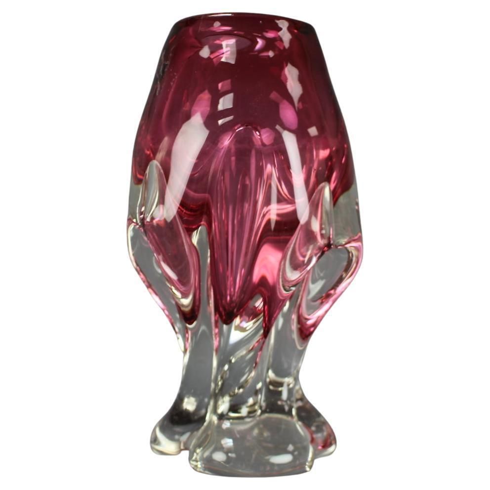 Bohemian Art Glass Vase By Josef Hospodka, Czechoslovakia, 1960s