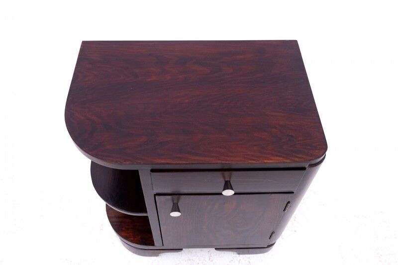 Furniture Pair Of Art Deco Bedside Tables, Poland, 1950s. After Renovation. photo