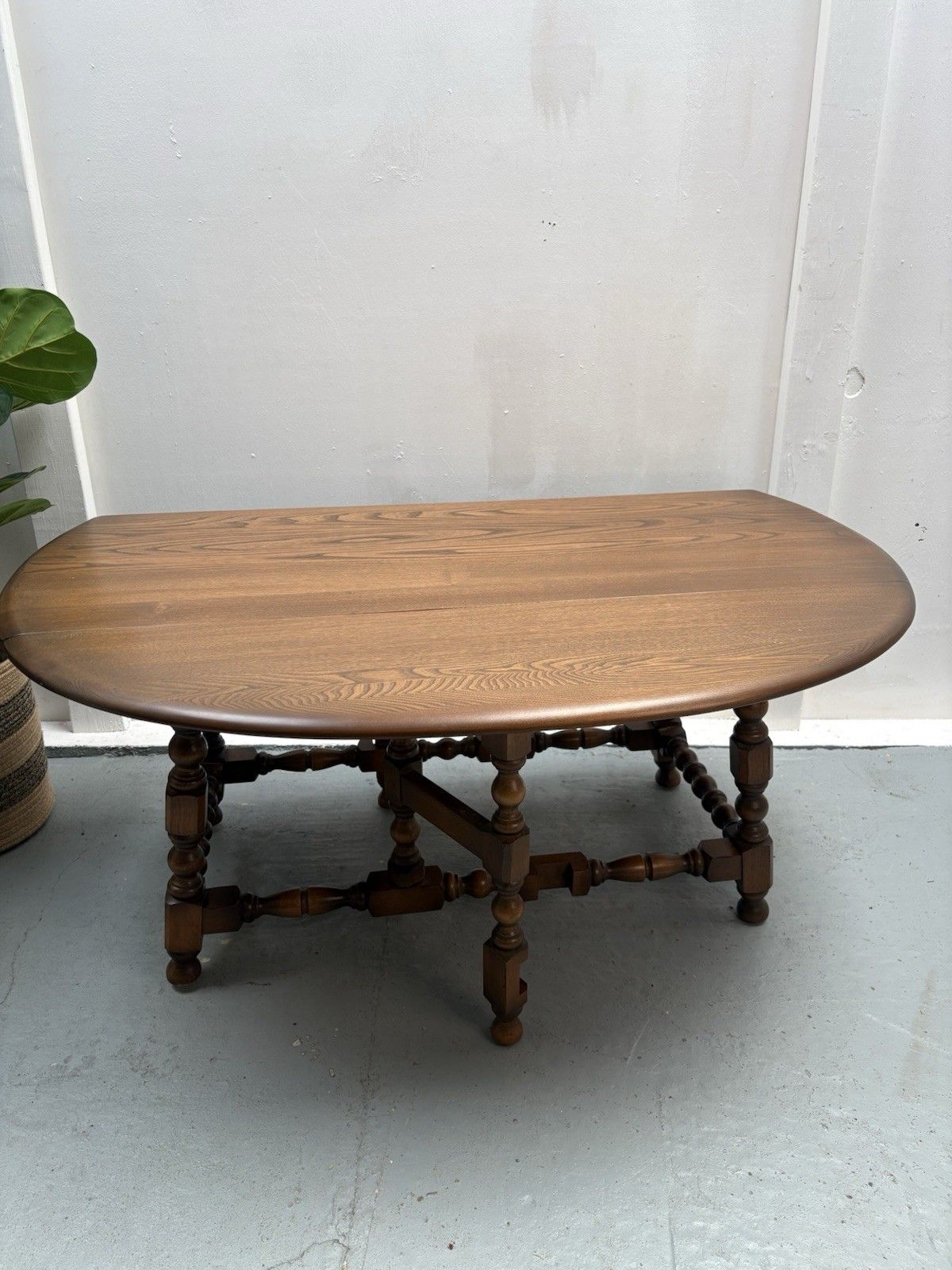 Ercol Trinity Solid Elm 2 Tier Drop Leaf Coffee Table In Golden Dawn photo vintage