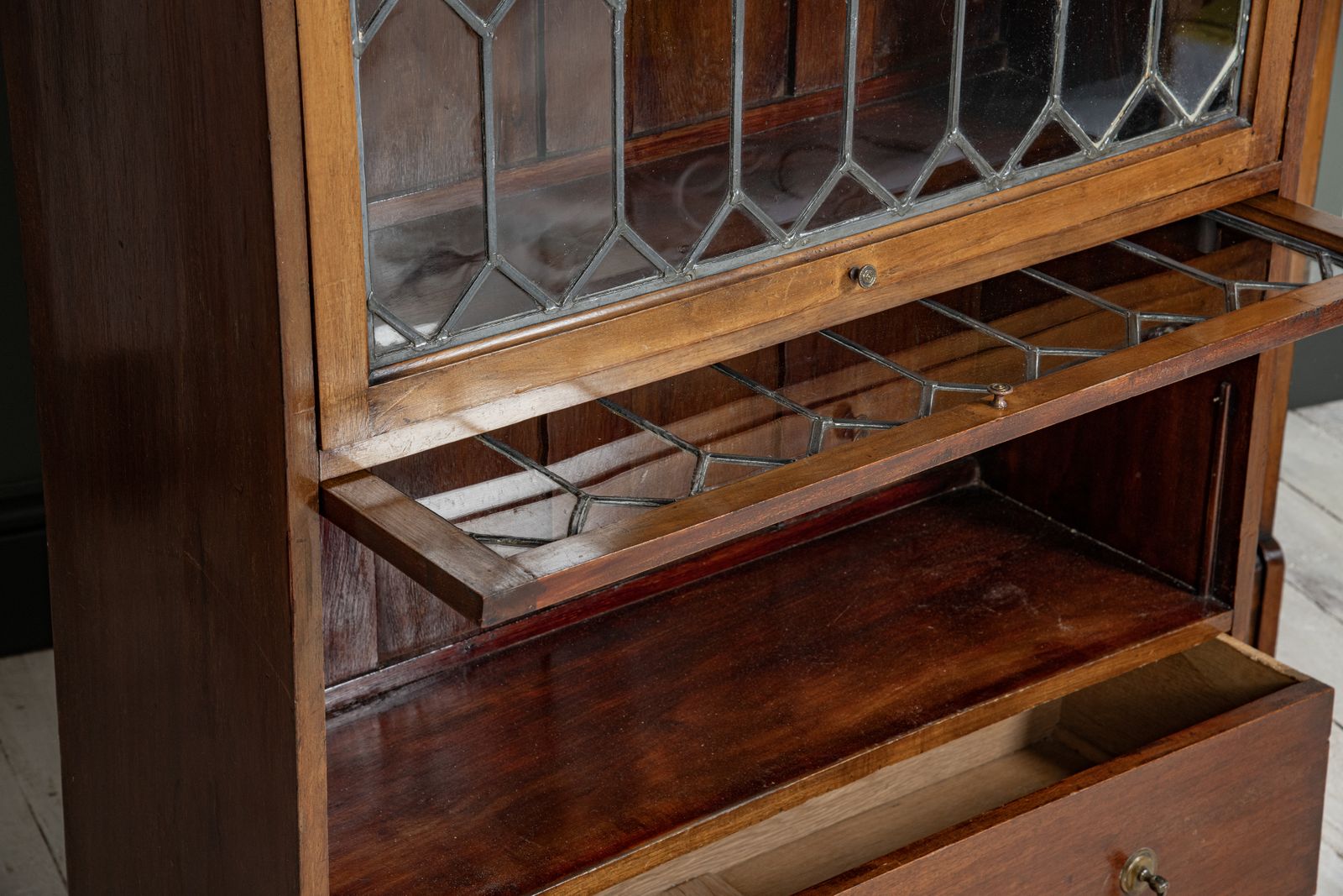 An Attractive Pair Of Early C20th Oak Globe Wernicke Style Bookcases photo Furniture