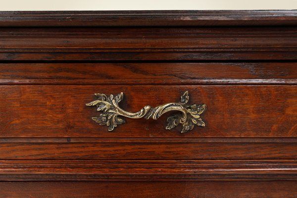 French Antique Carved Oak Chest Of Drawers photo Furniture