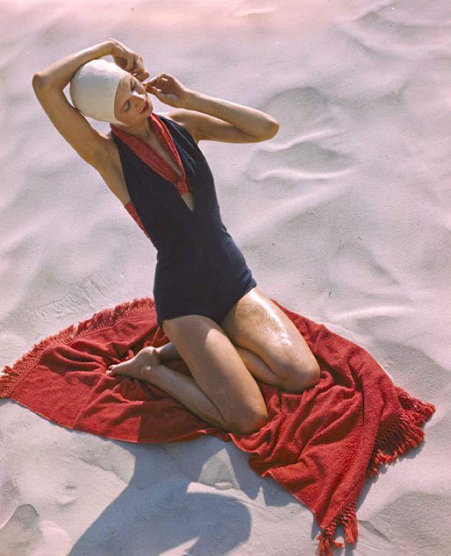 Toni Frissell 'Girl On The Beach' Unframed Archival Pigment Print