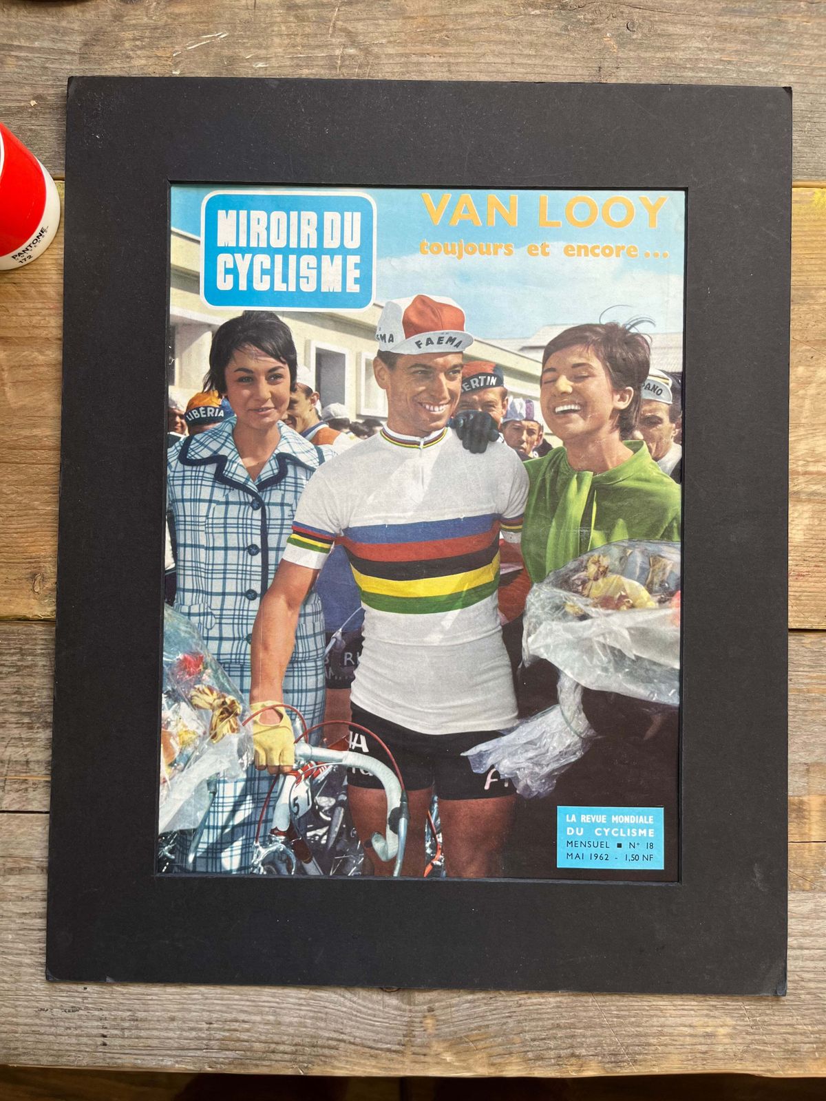 Vintage Cycling Print 1961 Rik Van Looy World Championship photo for sale