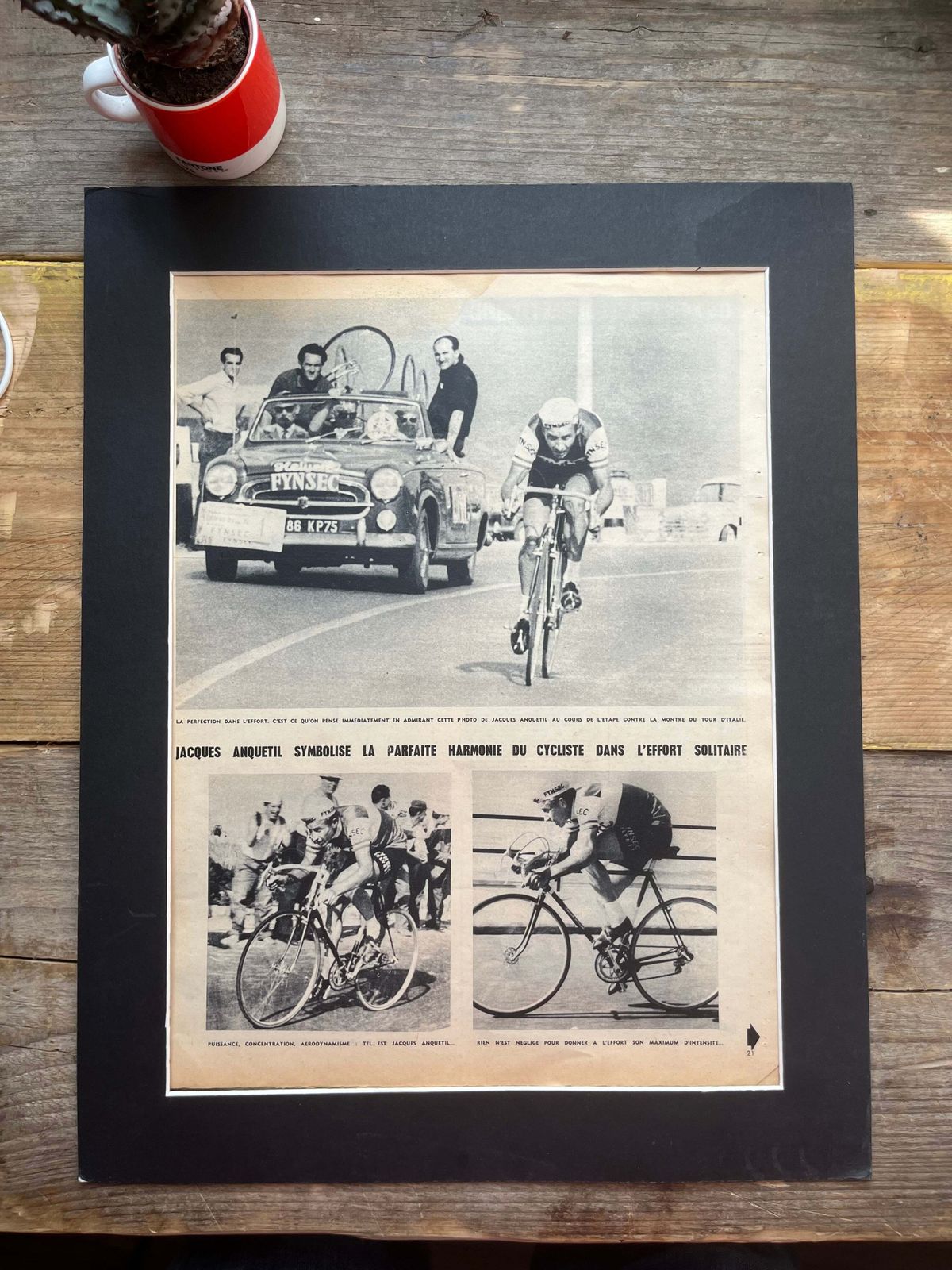 Vintage Cycling Print   Jacques Anquetil , Original Tour De France, 1959 photo 67.0