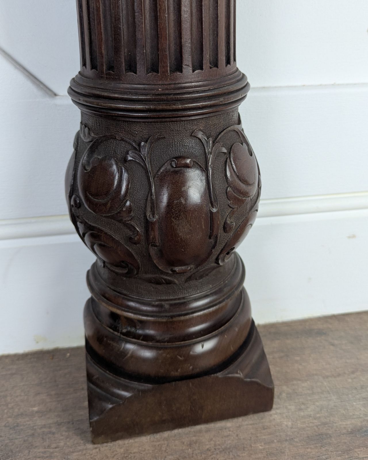 Pair Of Carved Mahogany Reeded Corinthian Half Columns photo Home Decor