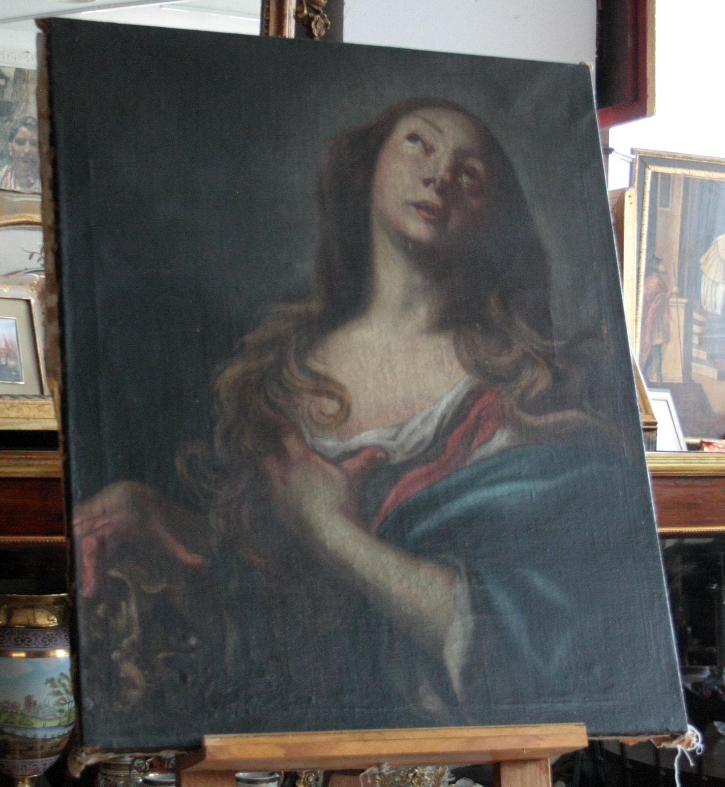 Penitent Magdalene, Late 17th Century, Oil On Canvas photo furniture