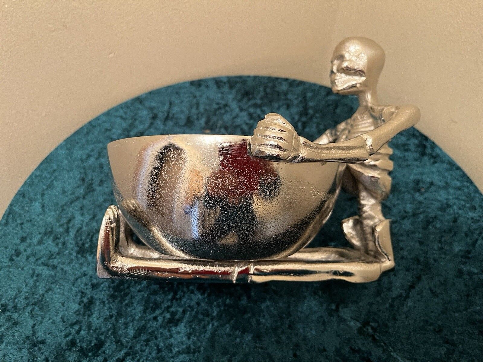 Unique Statement Piece Made From Recycled Aluminium Small Skeleton Bowl photo vintage