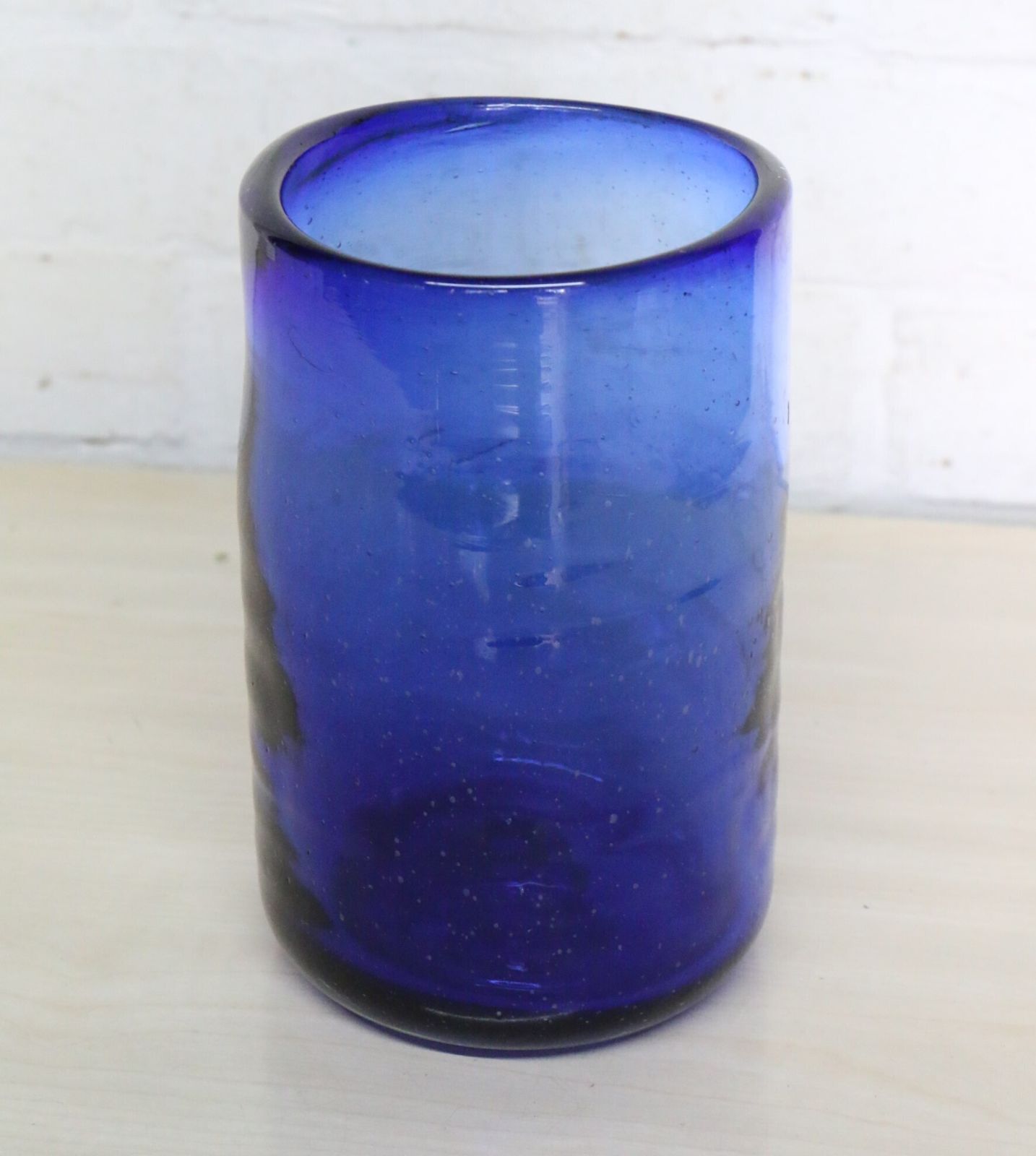 Cobalt Blue Hand Blown Freeform Glass Vase Of Scandinavian Origin Mid 20th Century photo Home Decor