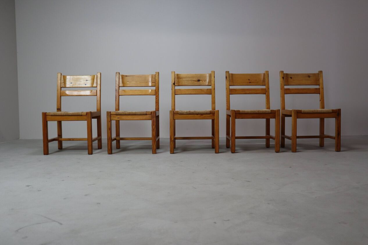 Set Of 5 Vintage Chairs By Tage Poulsen For Gramrode Møbelfabrik, 1970s photo 1019.0