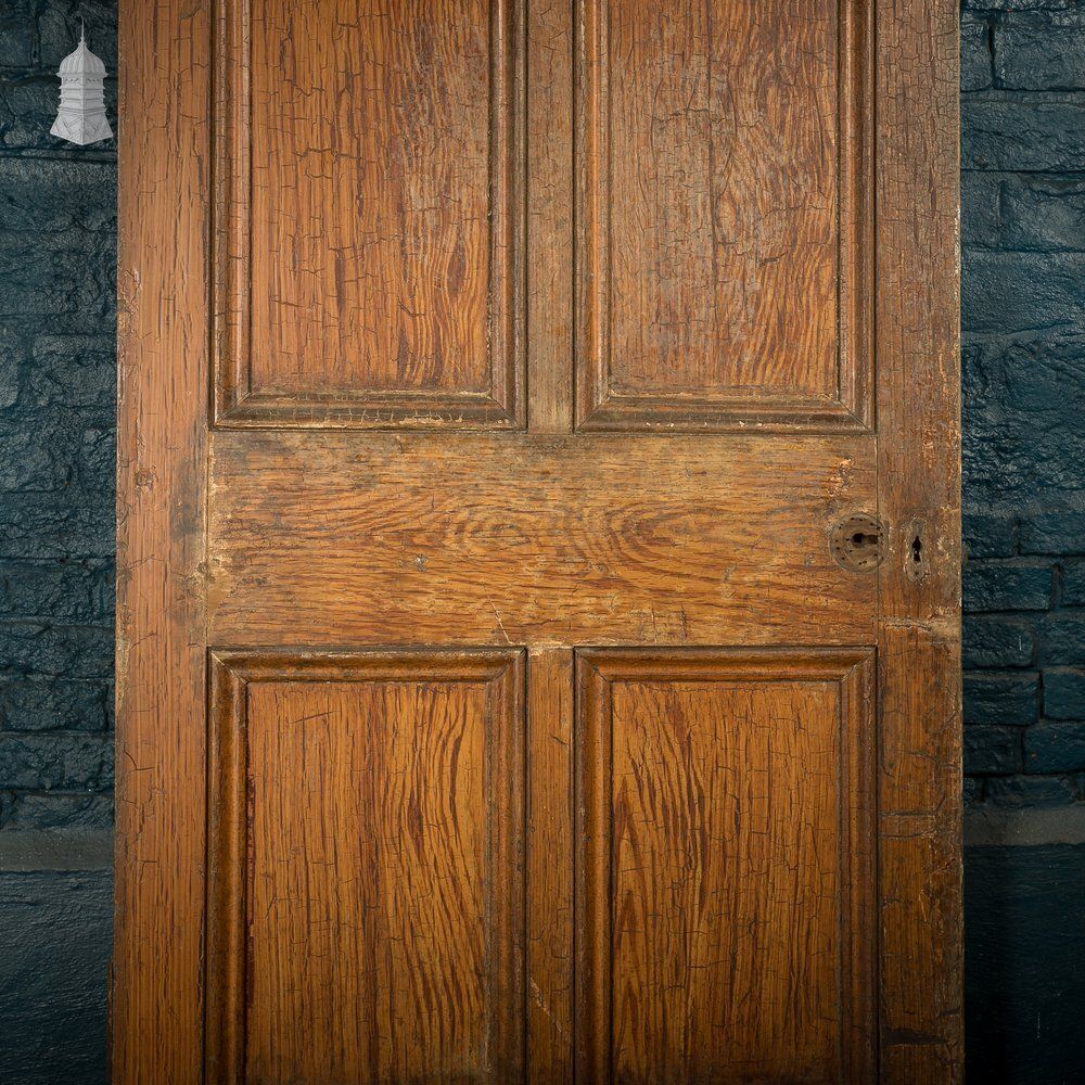 6 Panel Door, Faux Woodgrain & Distressed White Paint Finish photo furniture