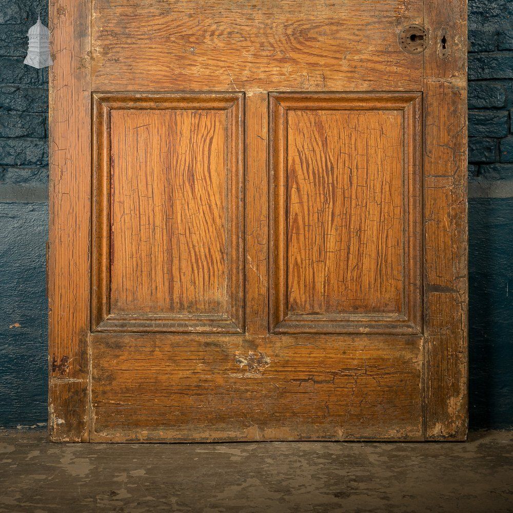 6 Panel Door, Faux Woodgrain & Distressed White Paint Finish photo Home Fixtures