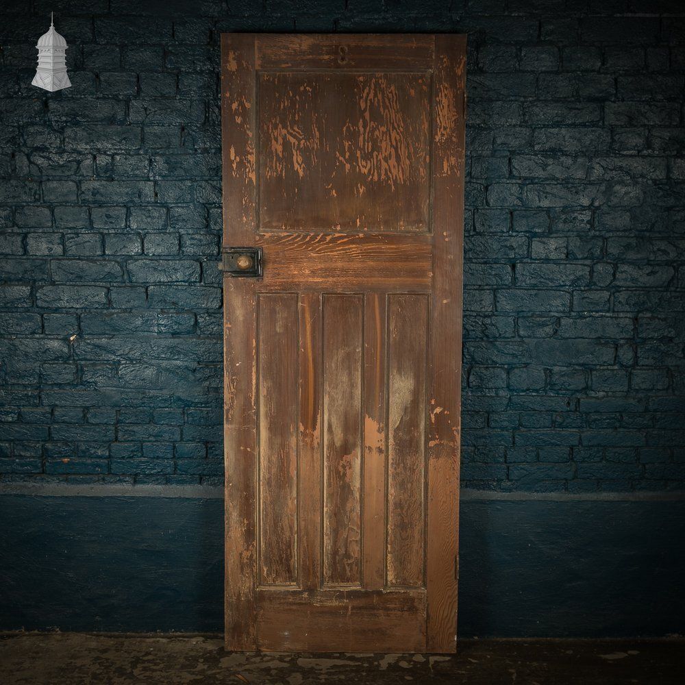 1930s 4 Panel Wooden Door, Vintage