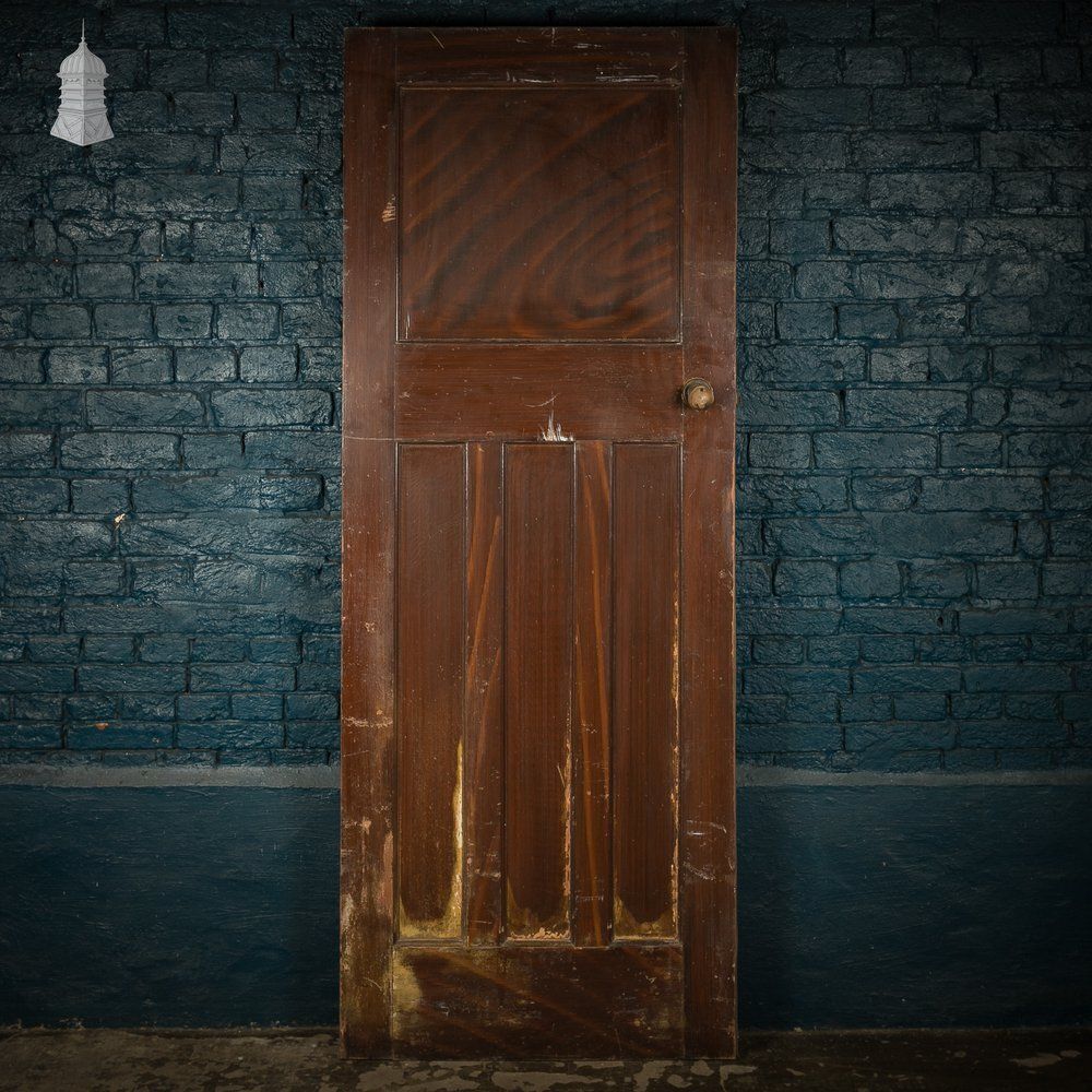 photo furniture 1930s 4 Panel Wooden Door, Vintage