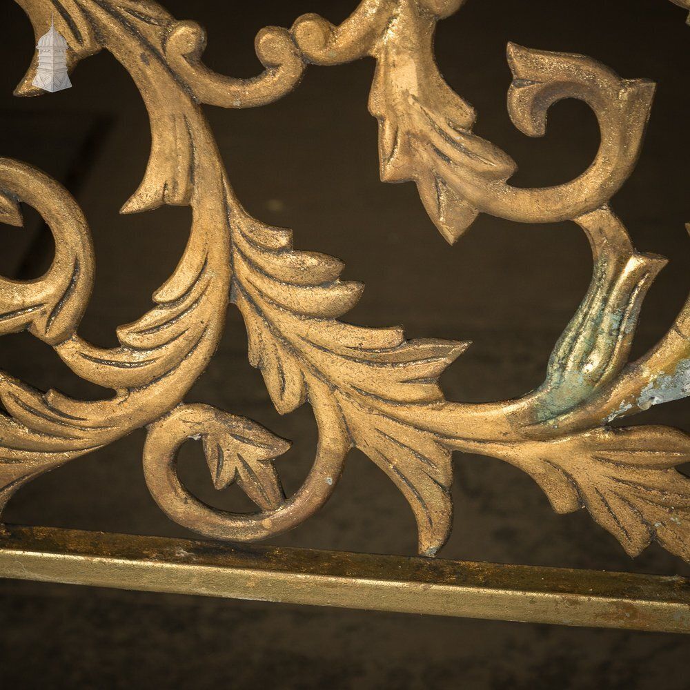 photo vinterior 12ft Decorative Screen, Cast Metal – Ornate Gold Leaf & Vine Design