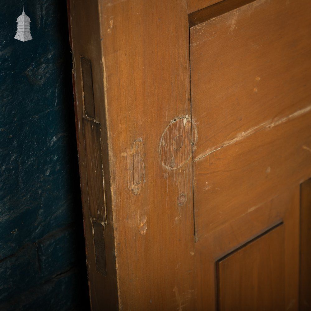 photo buy Four Panel Door, Moulded With A Worn Stained Finish.