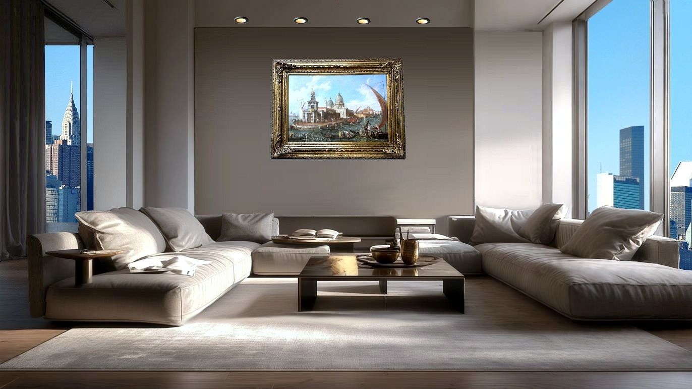 8000.0 Venice Grand Canal   Oil On Canvas   19th Century   Michele Marieschi Style photo