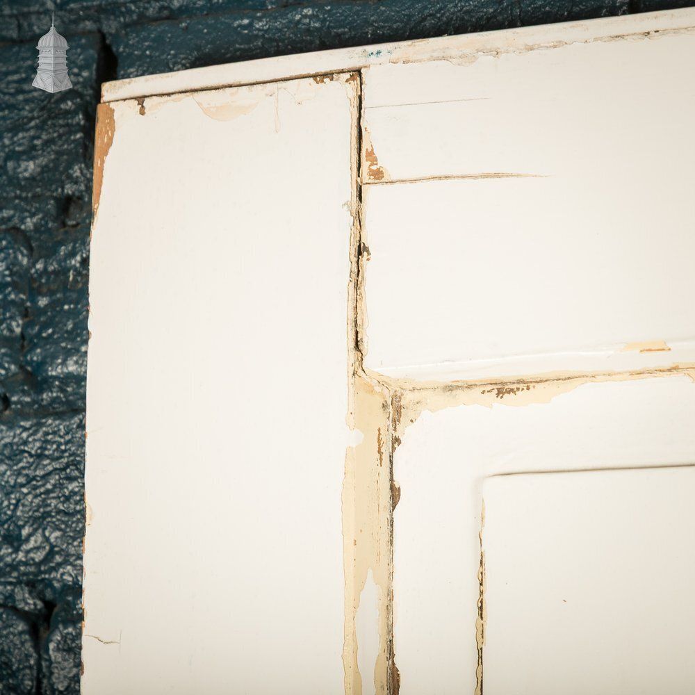 photo buy Moulded 4 Panel Door – Faux Wood Grain & Distressed White Finish, Honey Pot Handles