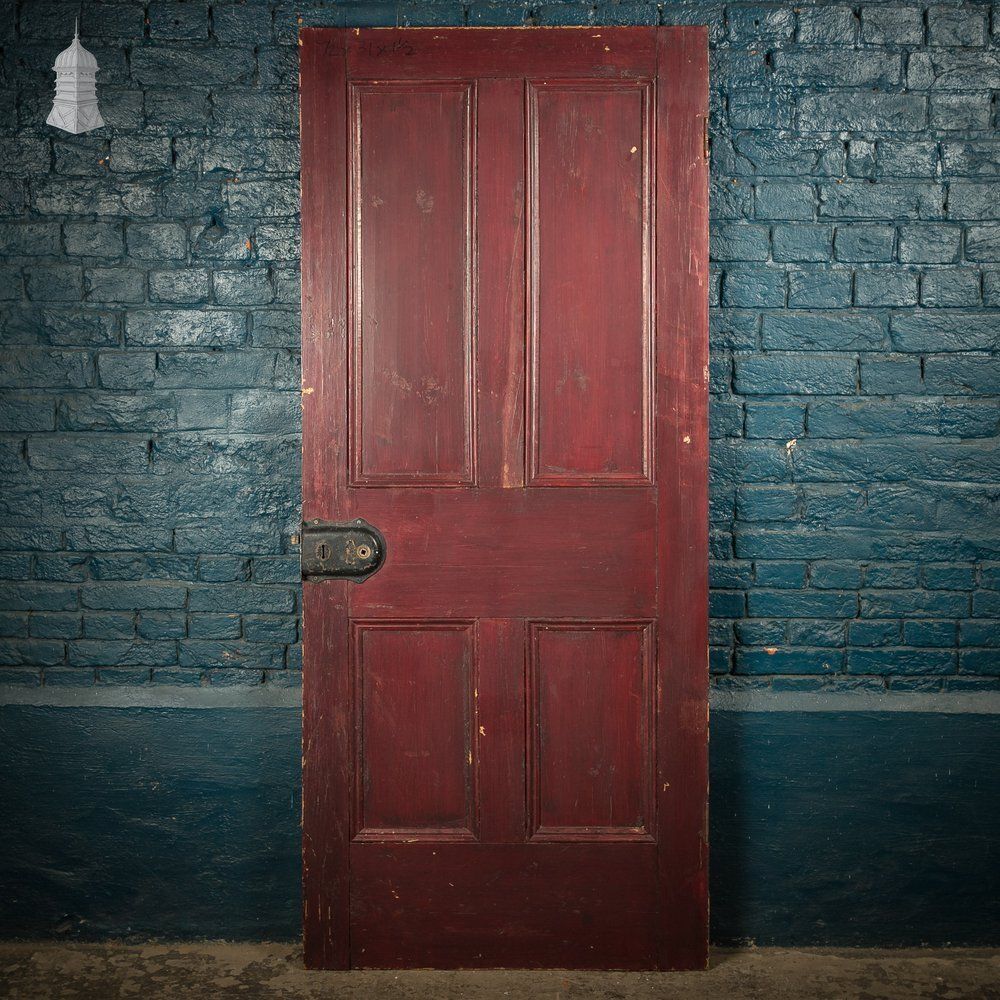 photo furniture Moulded 4 Panel Door, Red Painted Finish