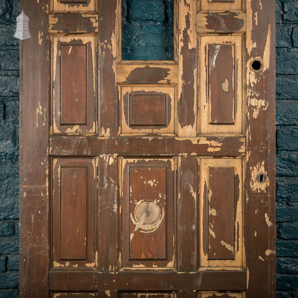 Multi Panel Exterior Door, Small Glazed Panel, Sapele photo for sale