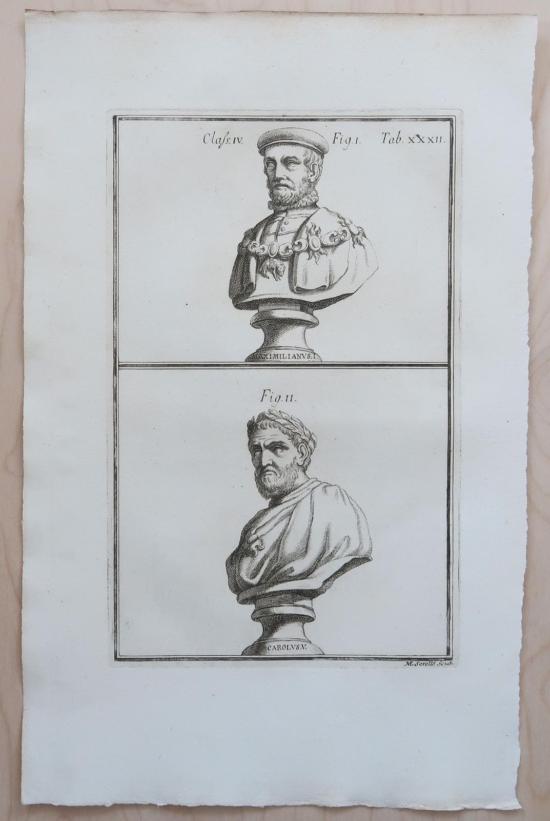 Large Scale Original Antique Prints Of Renaissance Busts. Rome 1776 photo for sale