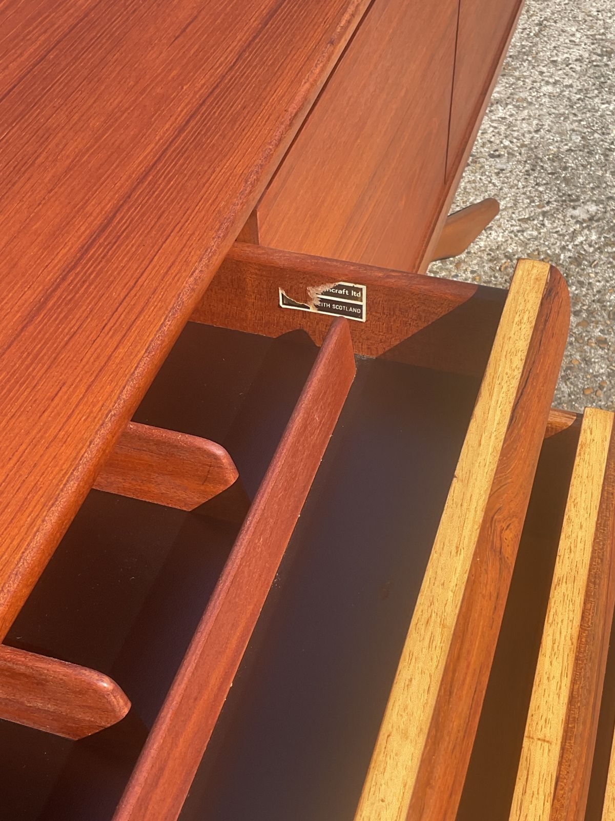 Teak Sideboard By Val Rossi For Beithcraft In Mid Century Vintage Style photo vinterior