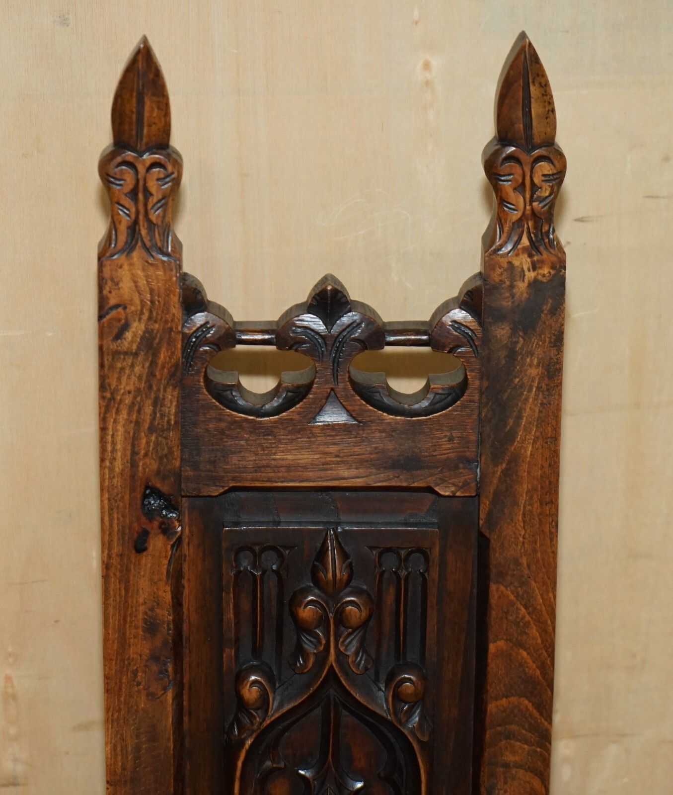 Six Original Victorian Circa 1880 Steeple Back Gothic Arch Oak Dining Chairs 6 photo 3950.0