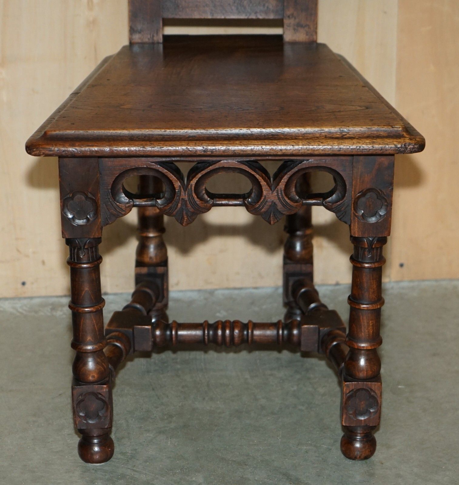 Six Original Victorian Circa 1880 Steeple Back Gothic Arch Oak Dining Chairs 6 photo vintage