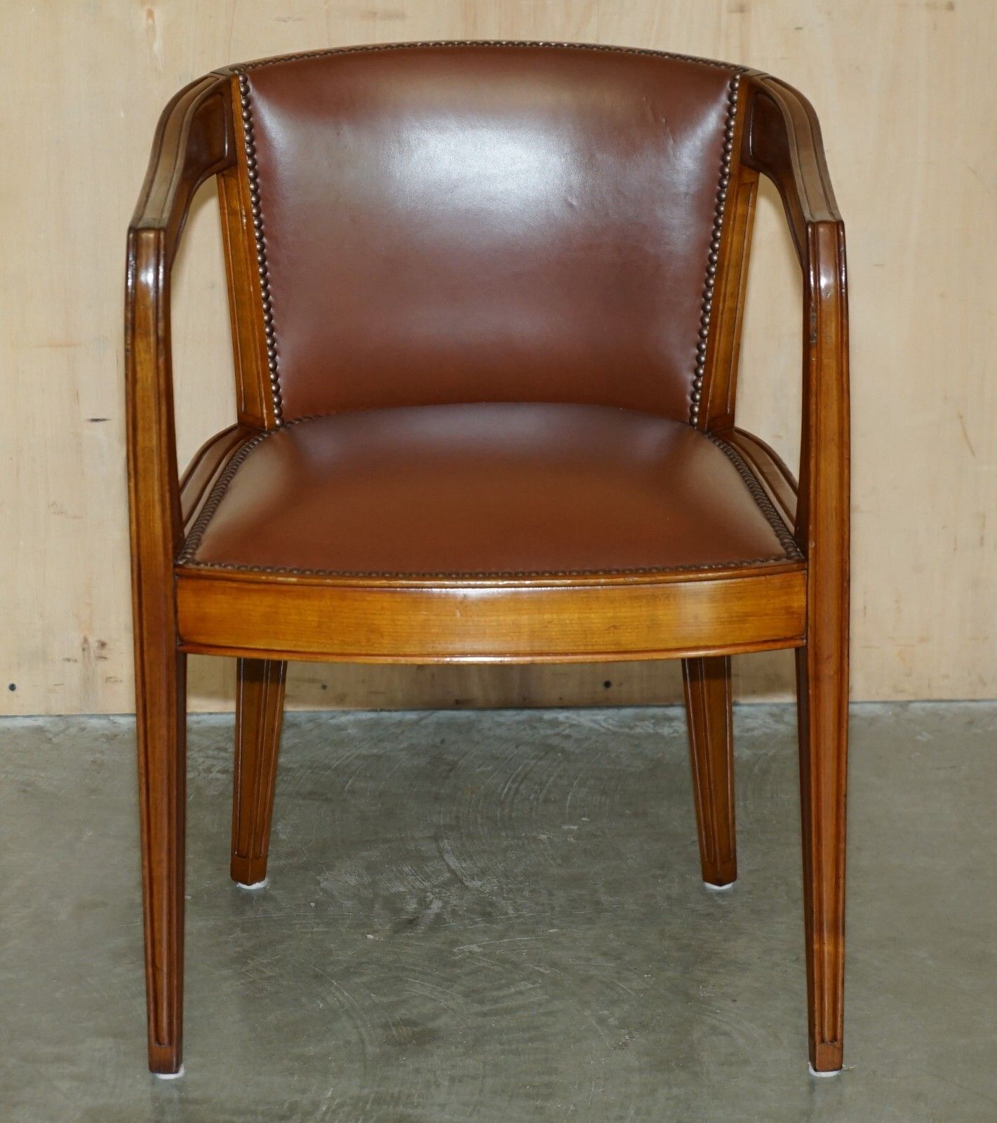 Pair Of Stunning French Art Deco Walnut Armchairs Part Of A Large Library Suite photo for sale