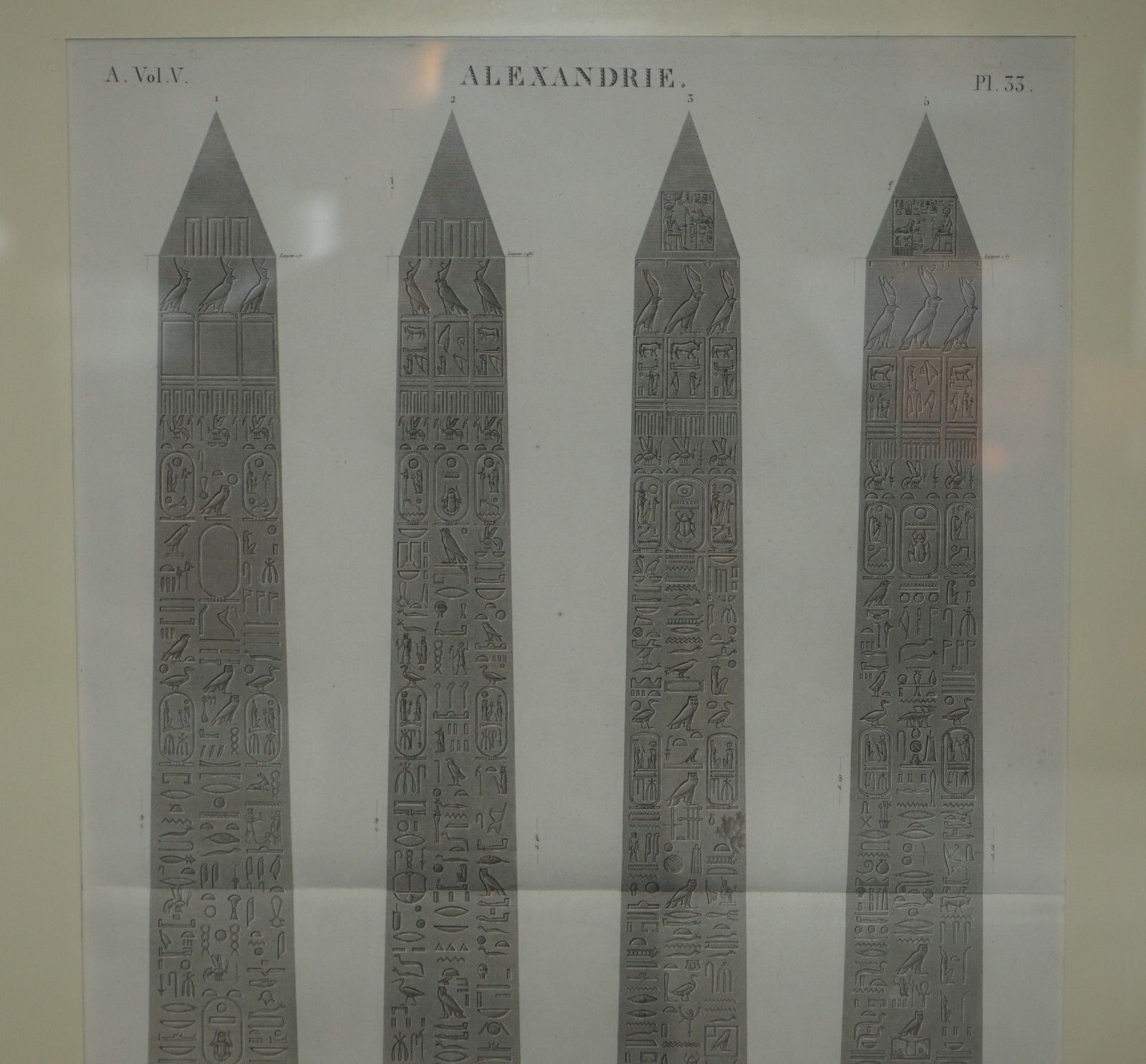 Antique Original Gran Tour Paris 1829 Vol 5 Pl.35 Print Of Cleopatra'S Needle photo for sale